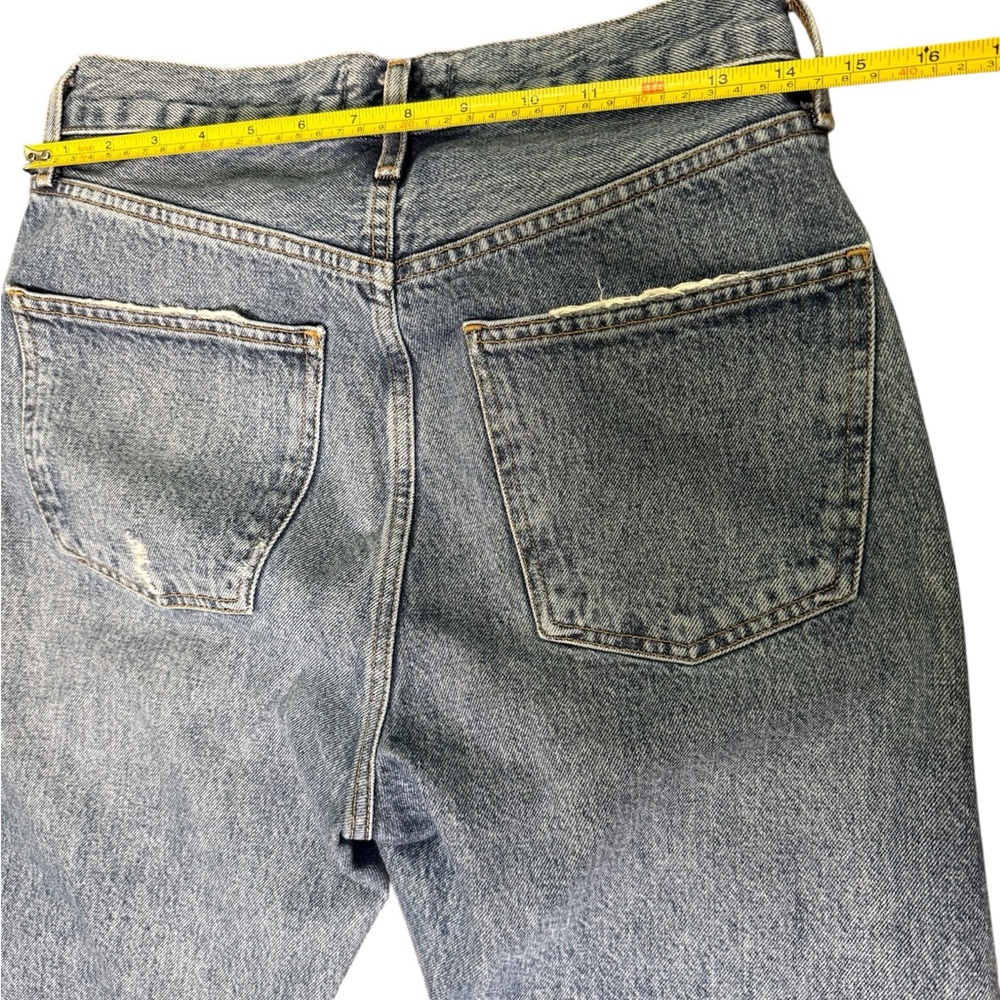 AGOLDE Women’s 90’s Jean Size 26 High Rise Straight Leg Distressed Light Wash - Picture 6 of 8